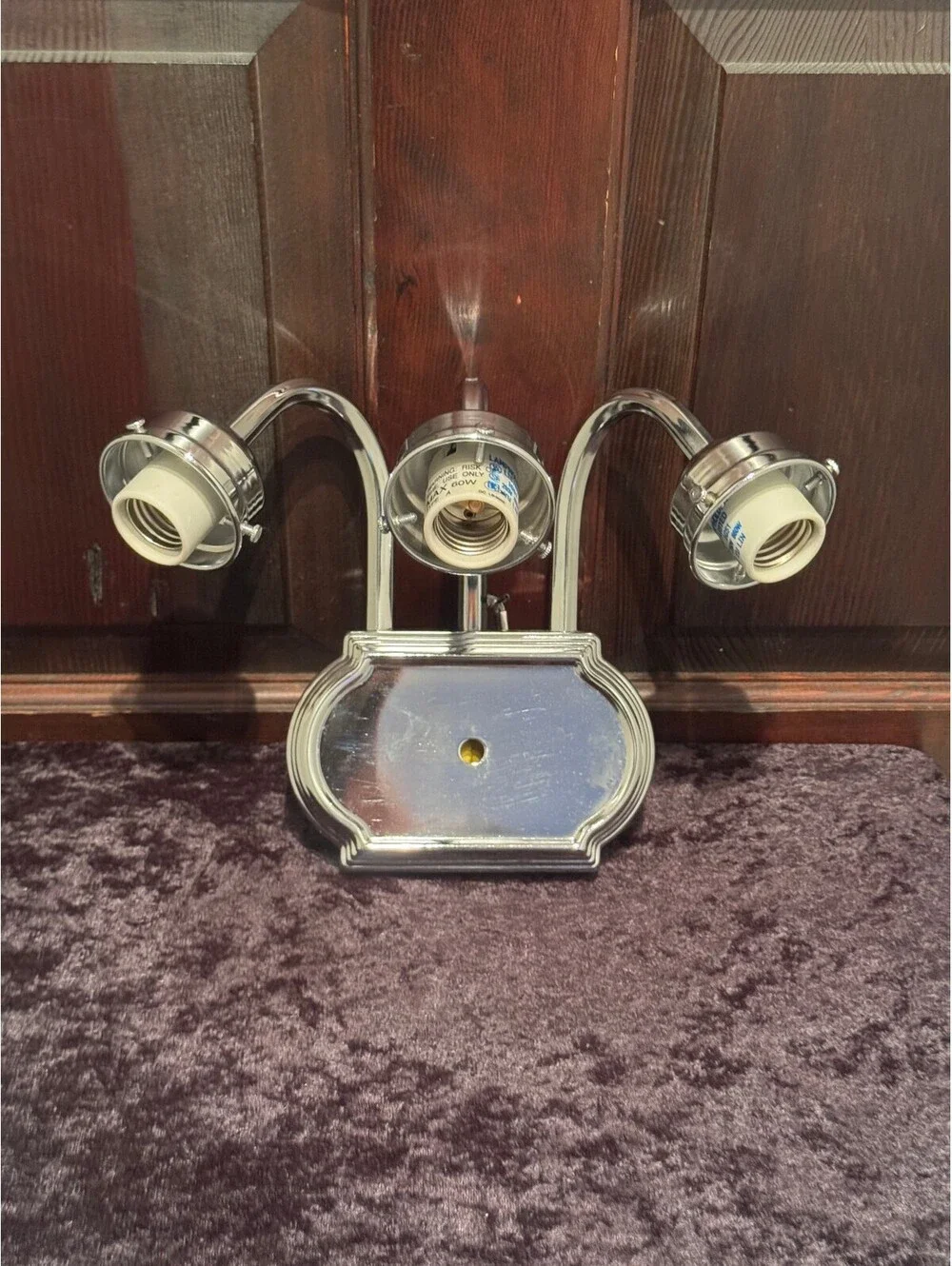 Vintage Style 3-Head Chrome Wall Mount Light Fixture